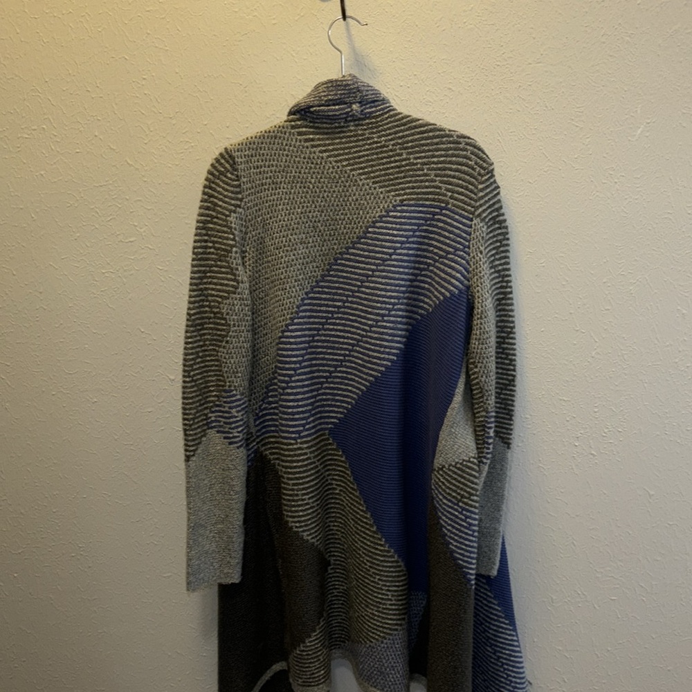 Rafaella Colorblock Fringe Open Front Cardigan Bl… - image 8